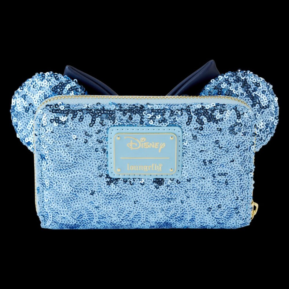 Disney Loungefly Minnie Mouse Hanukkah Sequin Zip Around Wallet - Picture 4 of 4